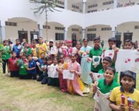 Embroidered or hand painted napkin or bouquets making activity