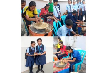 Pottery making on wheel..