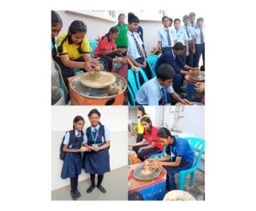 Pottery making on wheel..